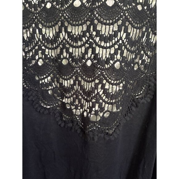 BCBG Max Azaria Shrug Cardigan Light Sweater Womens Small Black lace back - Picture 4 of 7